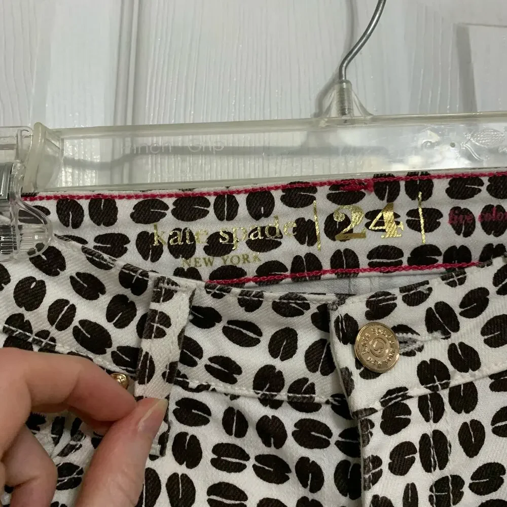 Kate Spade Broome Street Coffee Bean Print Slim Jeans